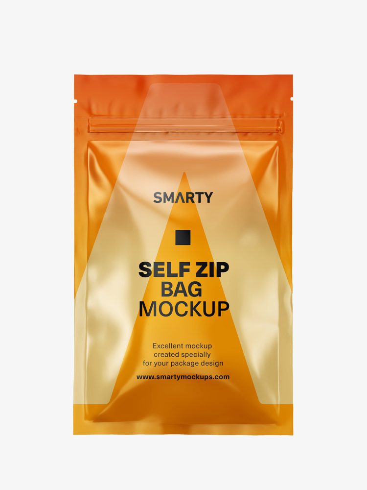 Self zip foil bag mockup / glossy
