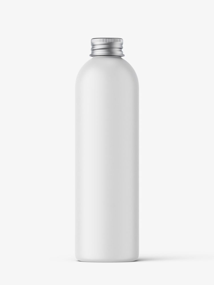 Bottle with aluminium screw cap mockup / matt