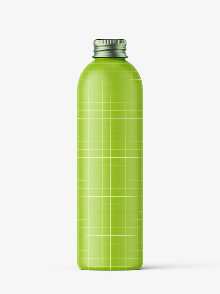 Bottle with aluminium screw cap mockup / matt