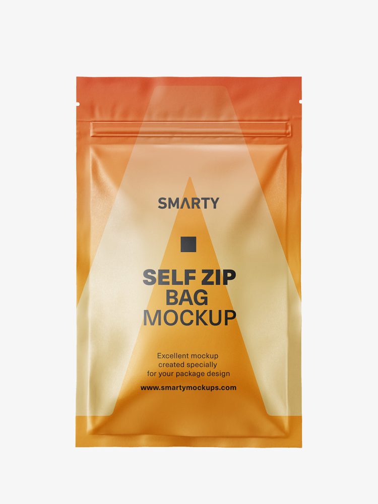 Self zip foil bag mockup / matt