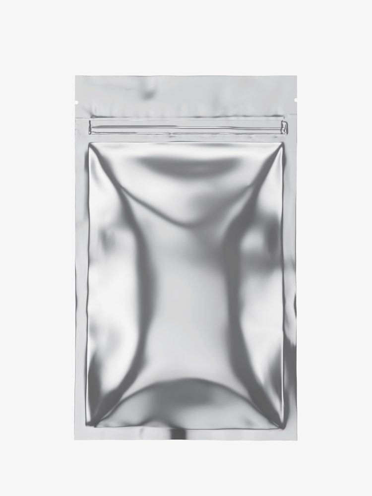 Self zip foil bag mockup / metallic