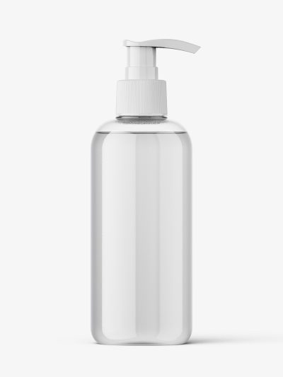 Cosmetic bottle with pump mockup / clear