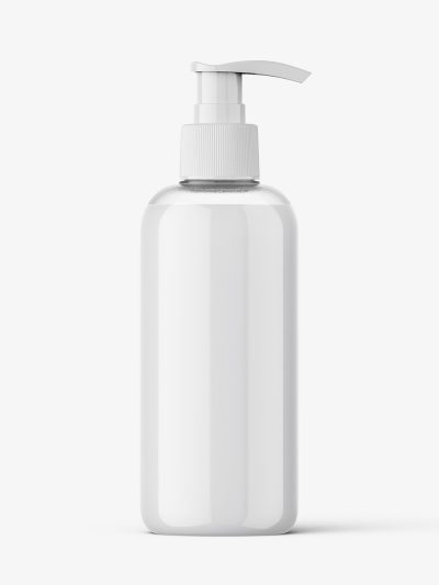 Cosmetic bottle with pump mockup / cream