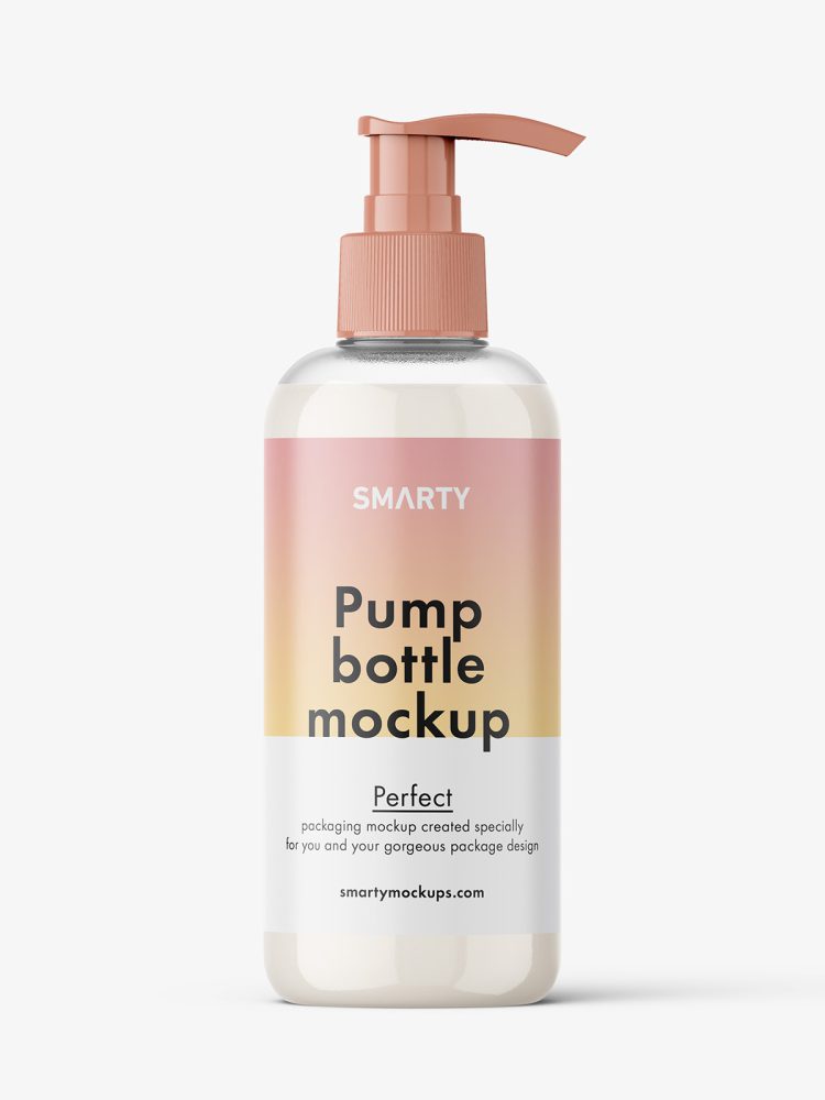 Cosmetic bottle with pump mockup / cream
