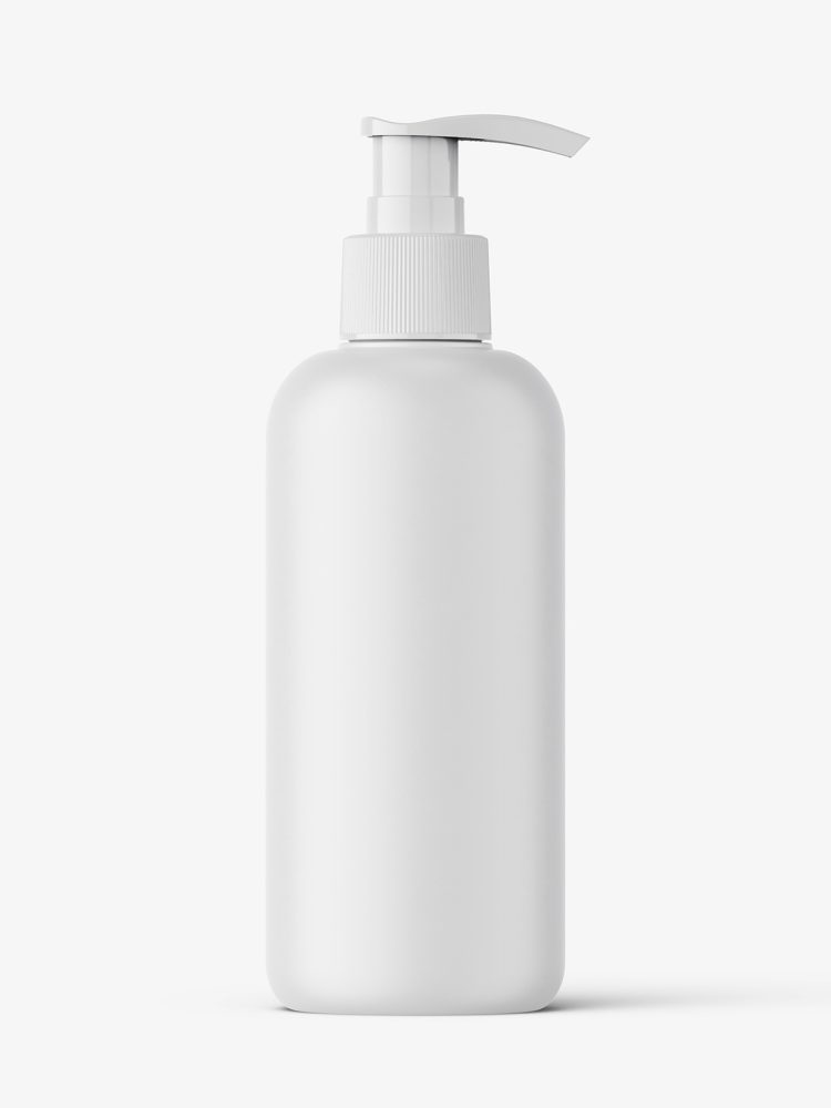 Cosmetic bottle with pump mockup / matt