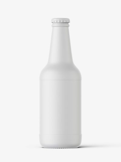 Ceramic beer bottle mockup / 330 ml