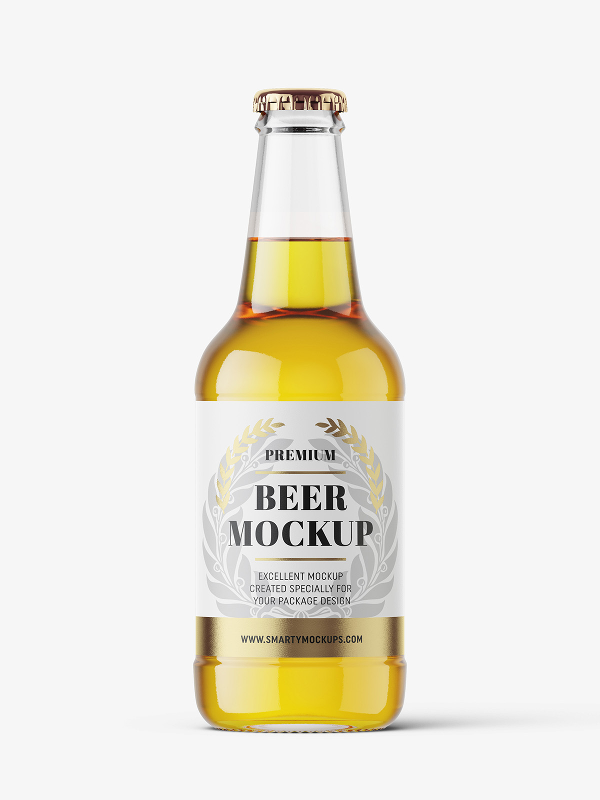 Download Transparent beer bottle mockup / 330 ml - Smarty Mockups