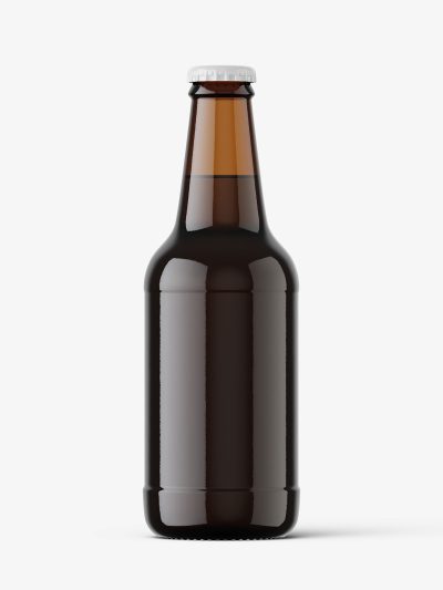 Dark beer bottle mockup / 330 ml