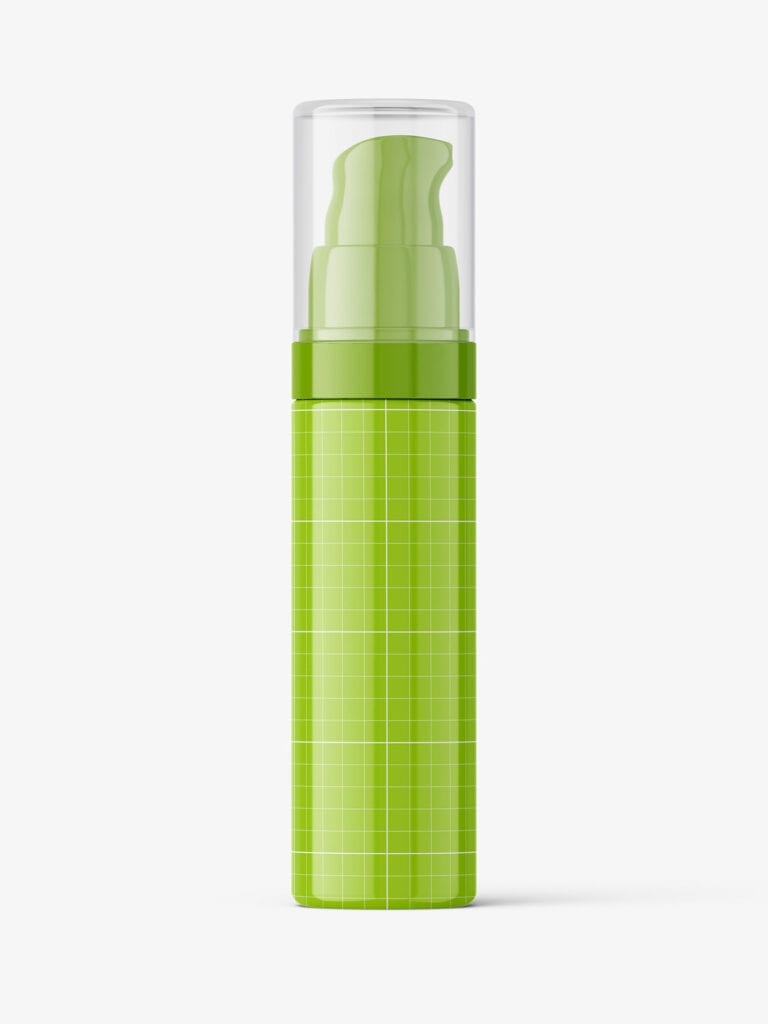 Airless dispenser bottle mockup / glossy - Smarty Mockups