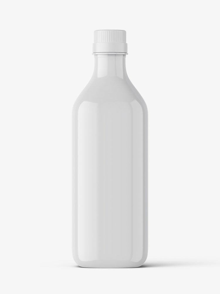 Glossy bottle mockup