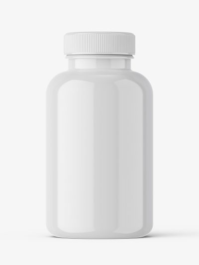 Glossy pharmaceutical jar mockup