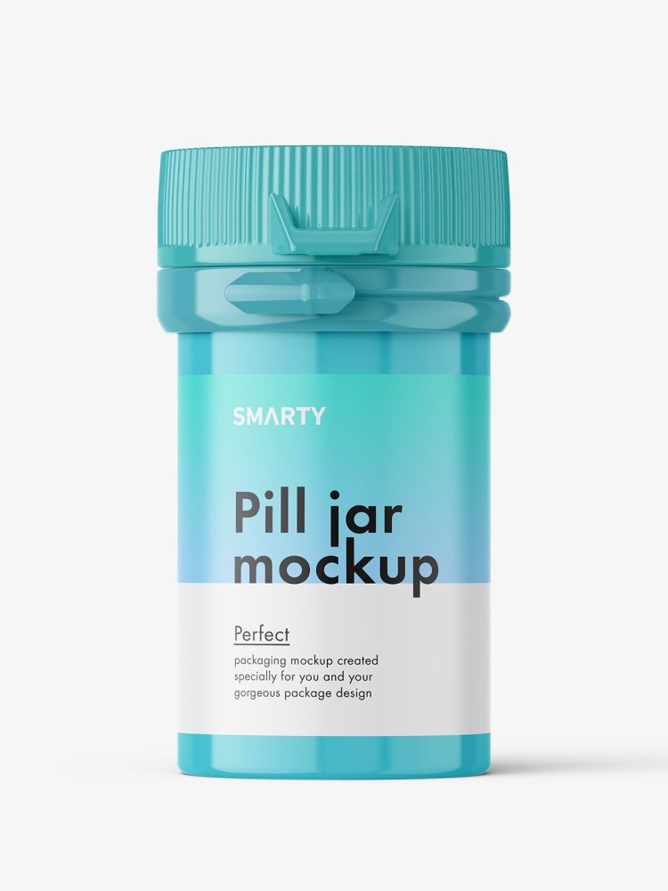 Small pharmaceutical jar mockup / glossy