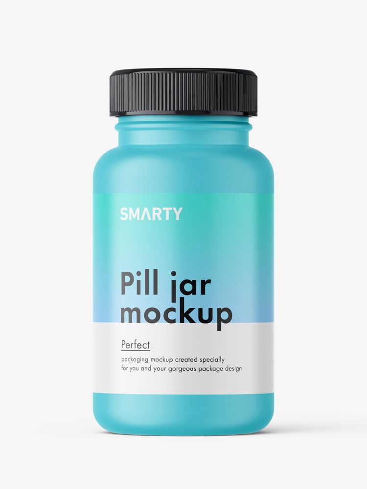 Matt pharmaceutical jar mockup