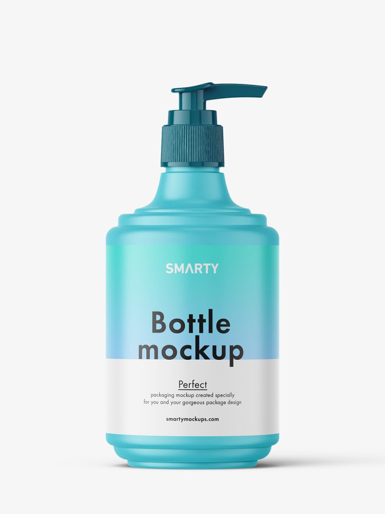 Small matt bottle with pump mockup