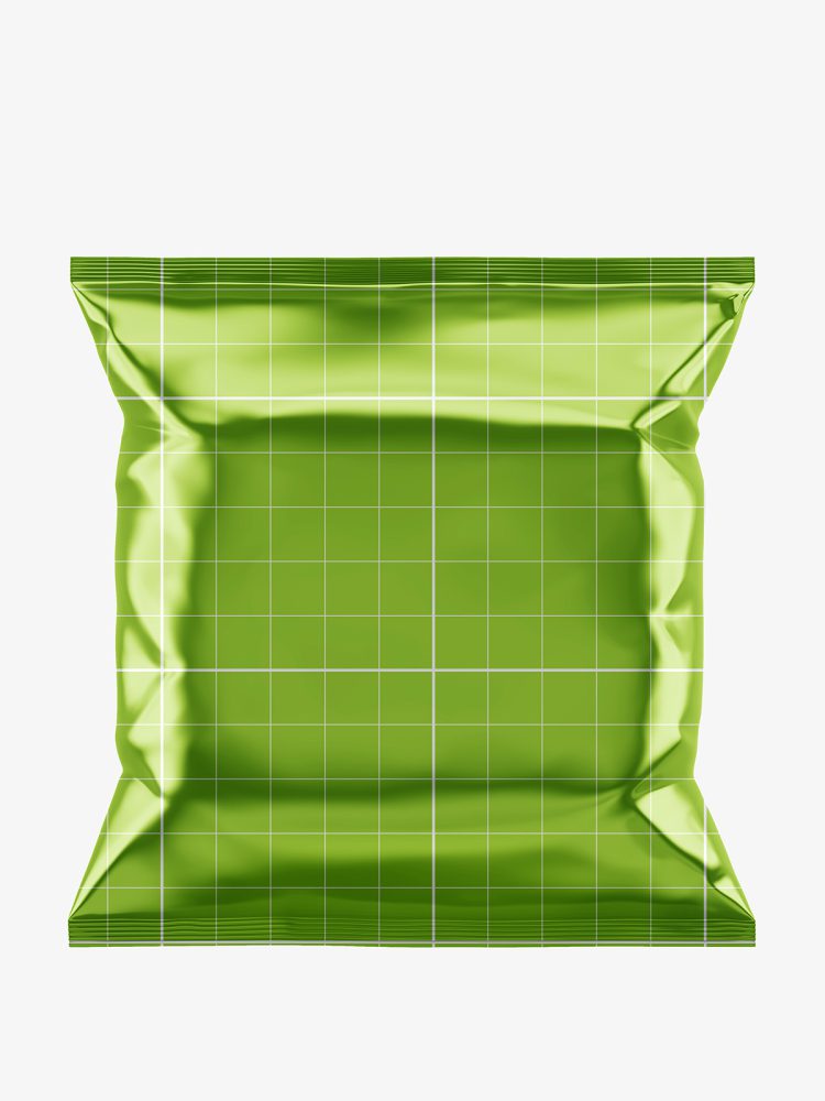 Metallic food bag mockup