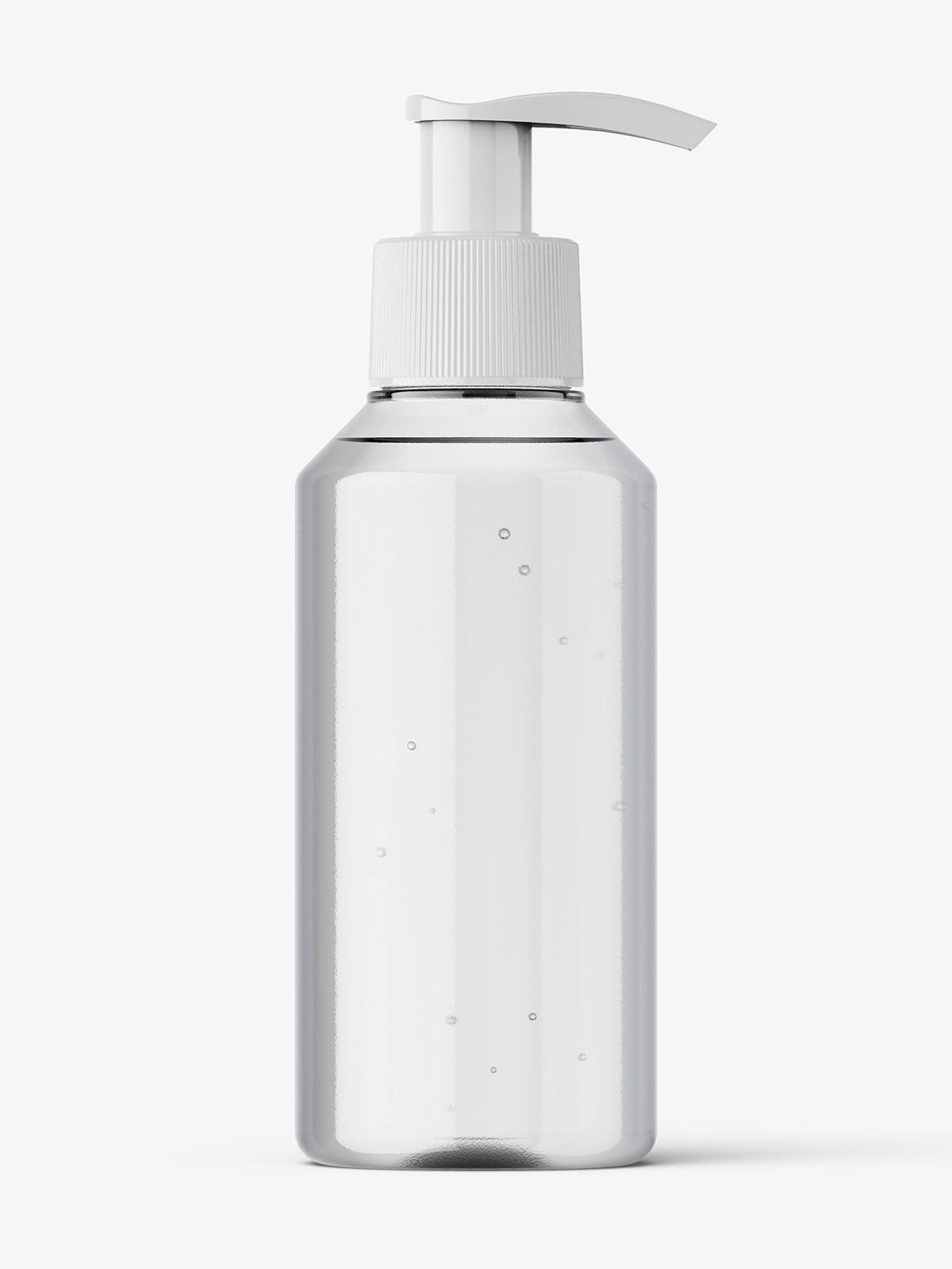 Small clear bottle with pump mockup - Smarty Mockups