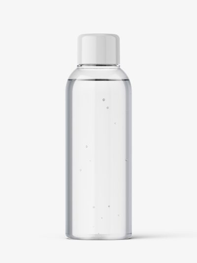 Small clear bottle with screw cap mockup