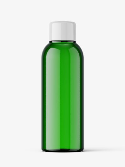 Small green bottle with screw cap mockup