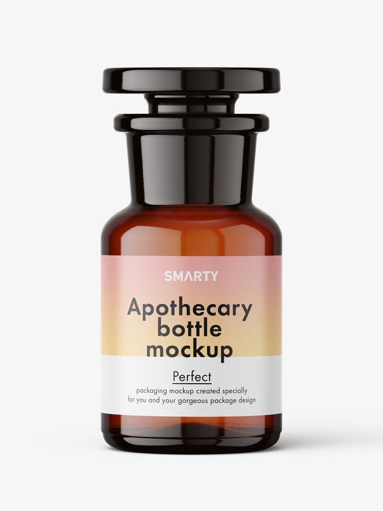 Amber apothecary bottle mockup / 50 ml