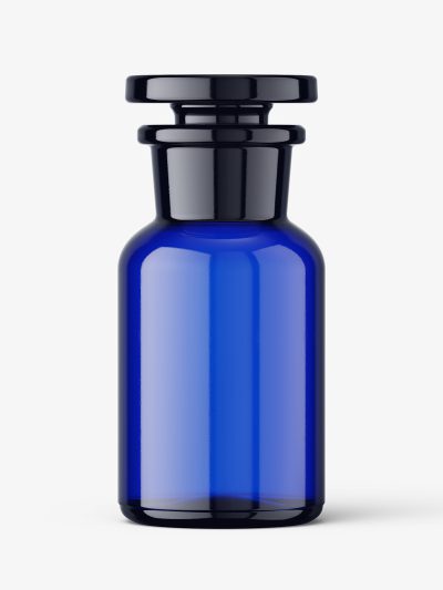 Blue apothecary bottle mockup