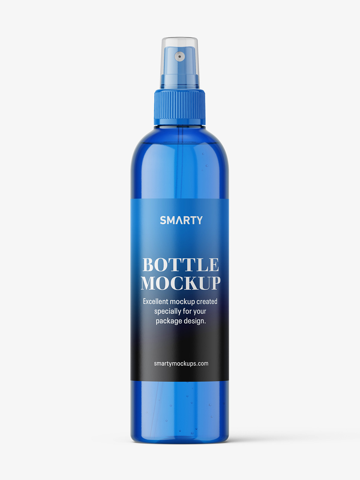 Download Cosmetic bottle with mist spray mockup / blue - Smarty Mockups