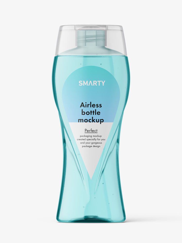 Clear shampoo bottle mockup
