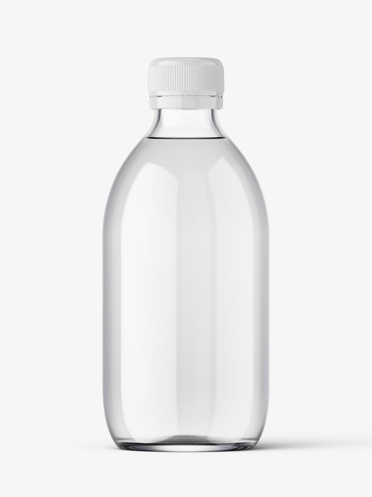 Clear syrup bottle mockup / 300 ml