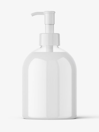 Cream dome bottle with pump mockup