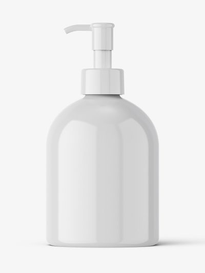 Glossy dome bottle with pump mockup