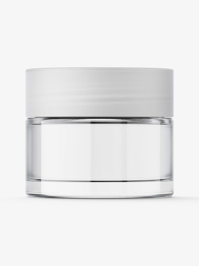 Cosmetic glass jar mockup / clear