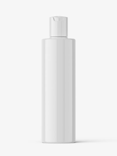 Cylinder bottle with disctop mockup / glossy