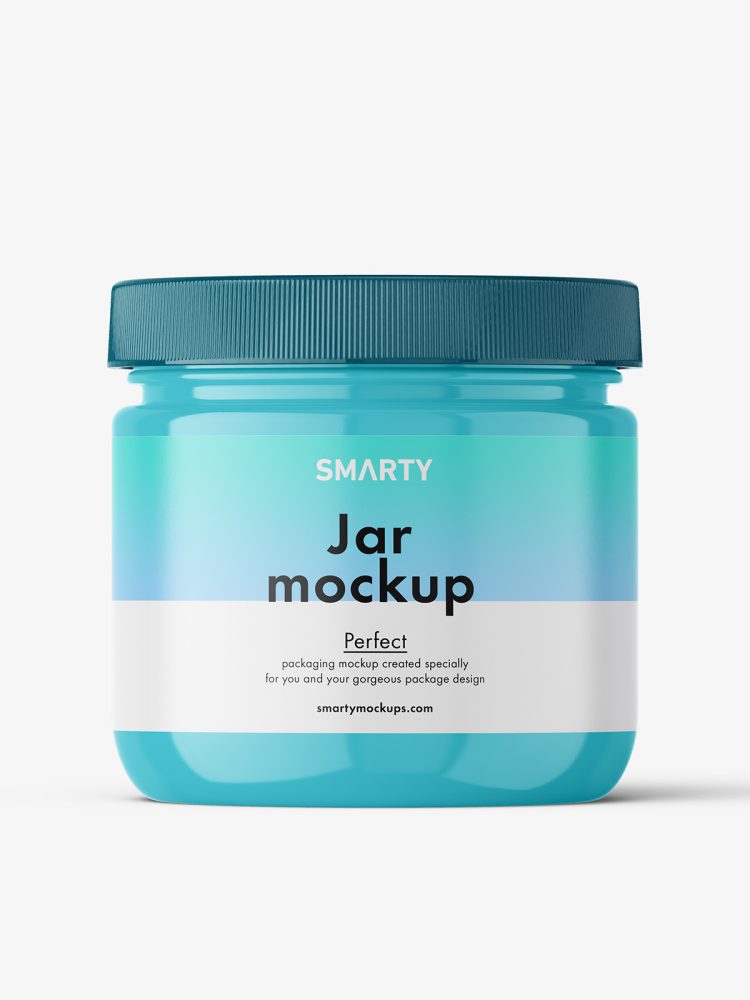 Cosmetic glass jar mockup / clear