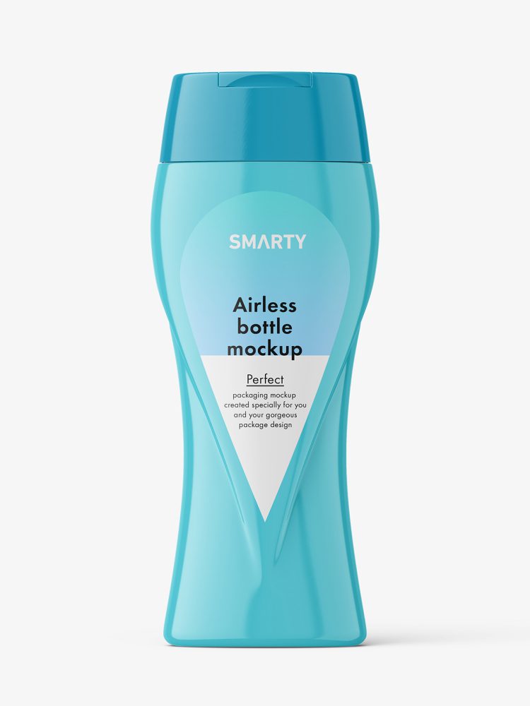 Glossy shampoo bottle mockup