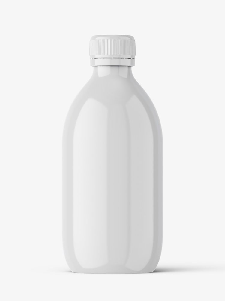 Glossy syrup bottle mockup / 300 ml