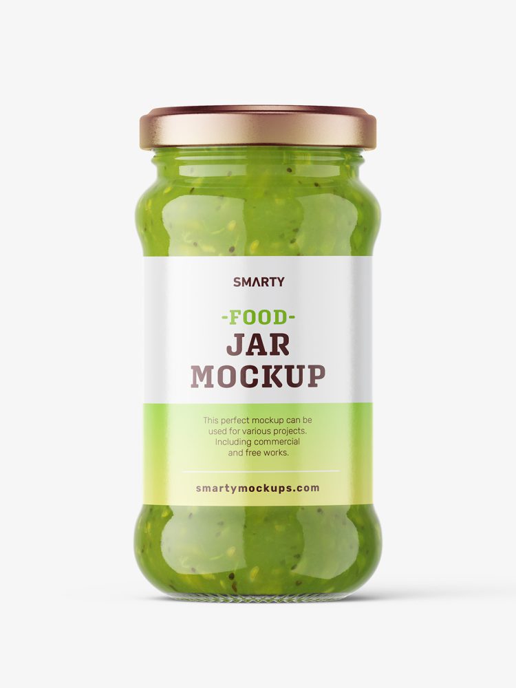 Green jam jar mockup