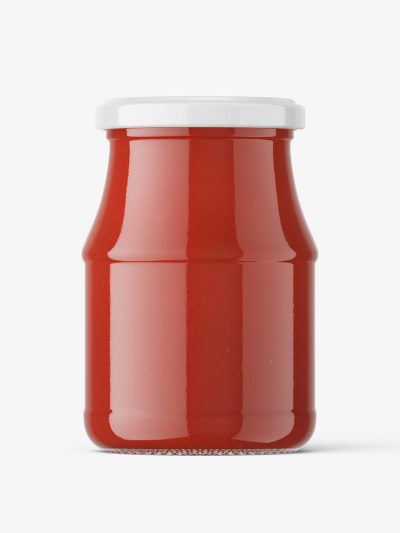 Ketchup sauce jar mockup