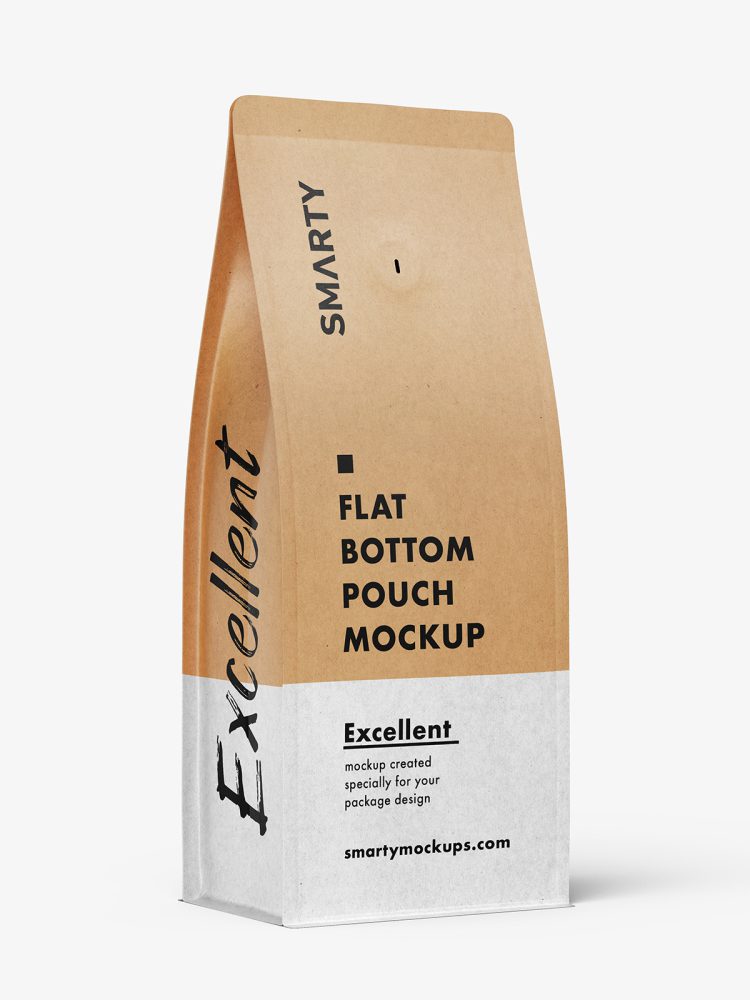Flat bottom pouch mockup / kraft paper