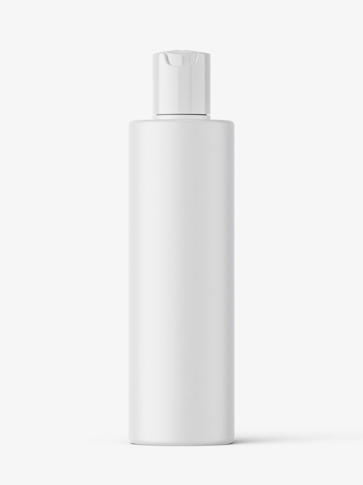 Cylinder bottle with disctop mockup / matt