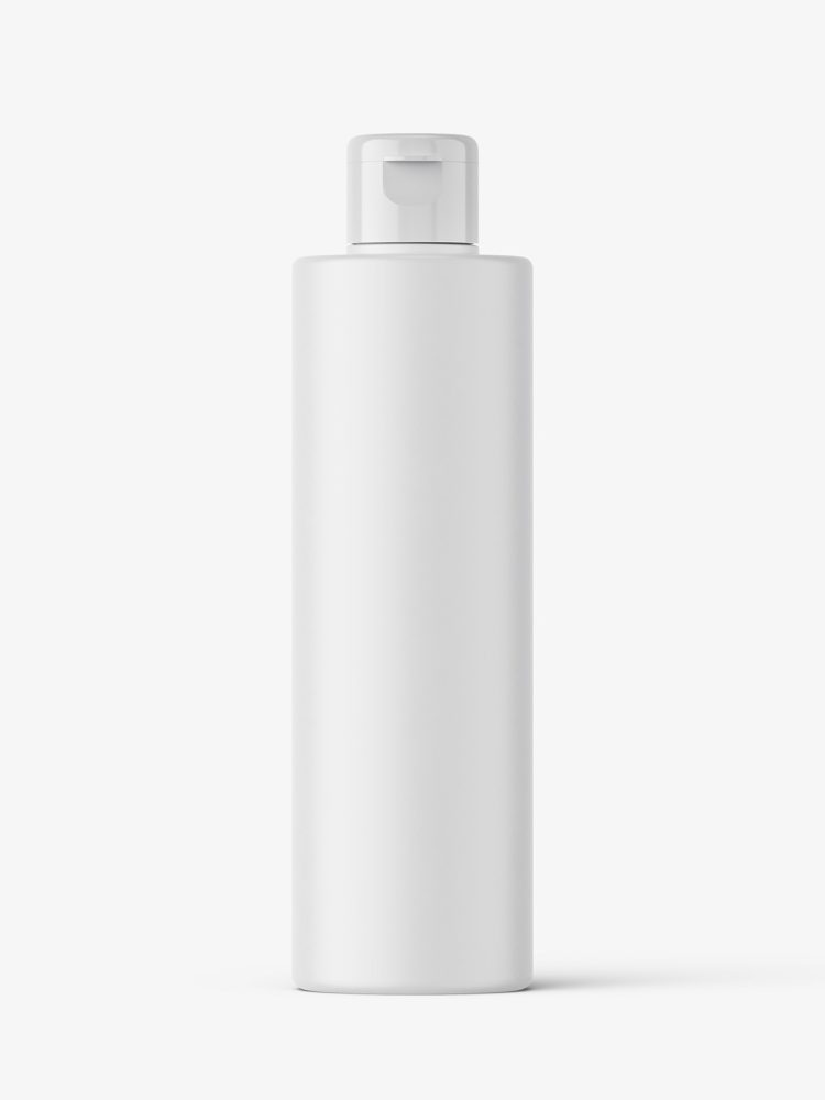 Cylinder bottle mockup with flip top