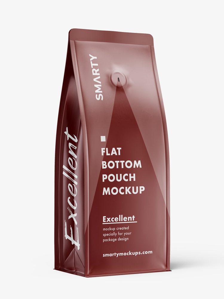 Flat bottom pouch mockup / matt