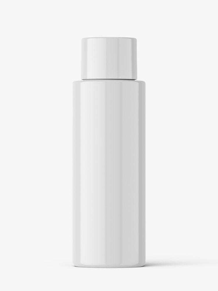 Simple cosmetic round bottle mockup / glossy