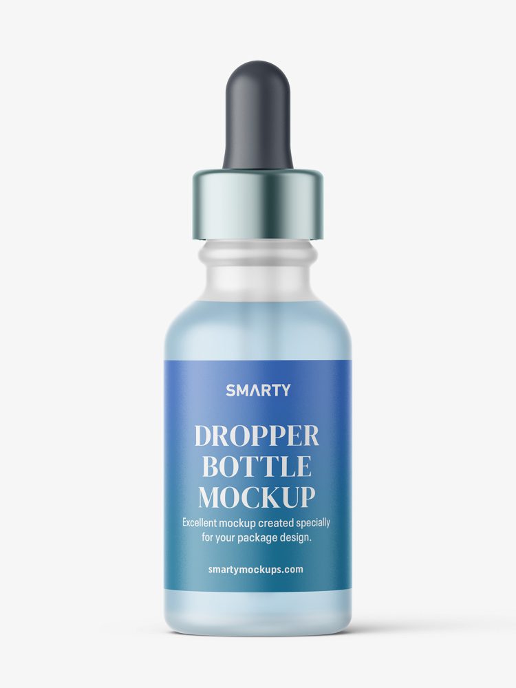 Clear frosted dropper bottle mockup