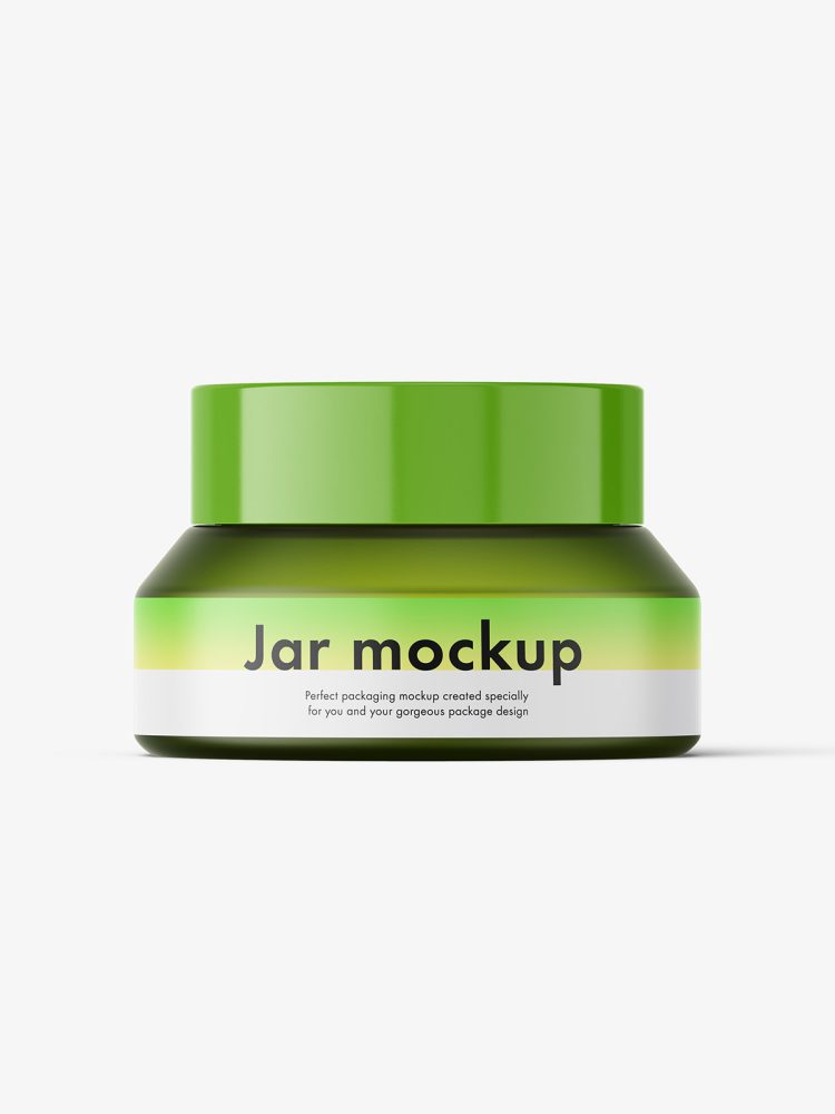 Frosted green jar mockup / 15g