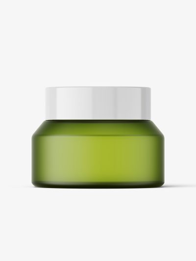 Frosted green jar mockup / 30g