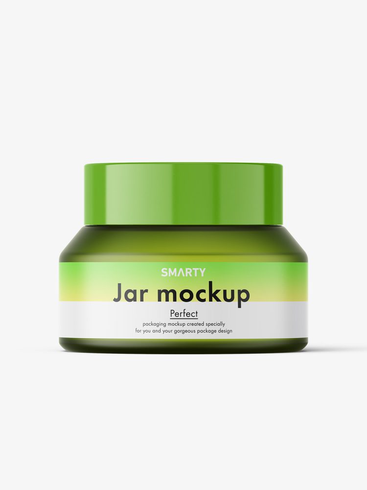 Frosted green jar mockup / 30g