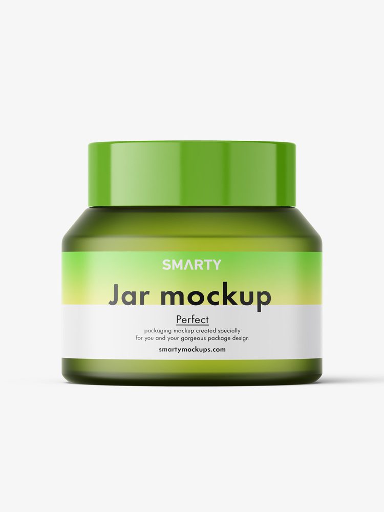 Frosted green jar mockup / 50g