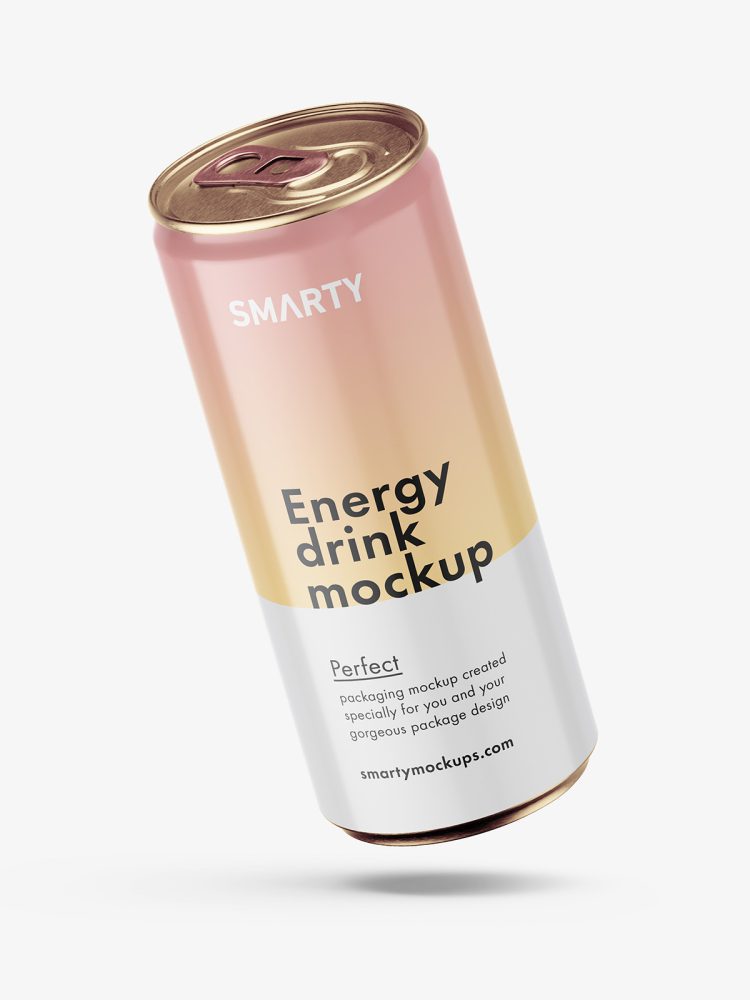 Glossy energy drink mockup