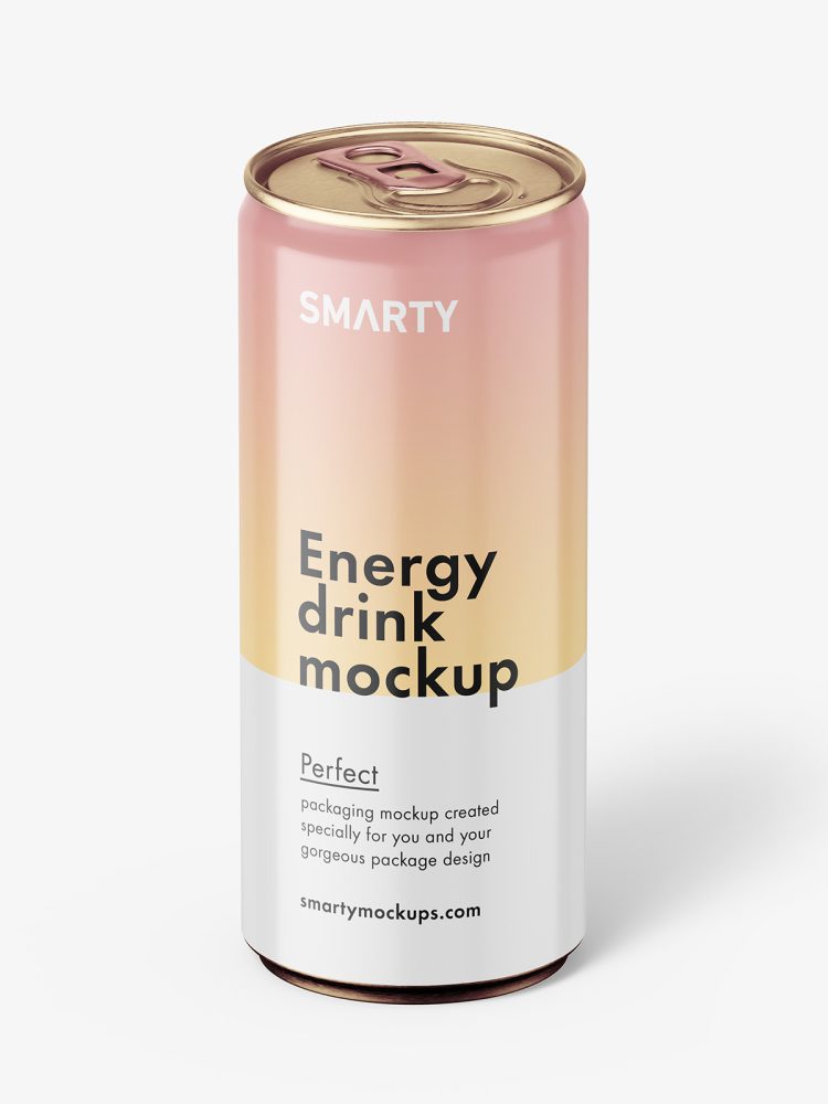 Glossy energy drink mockup