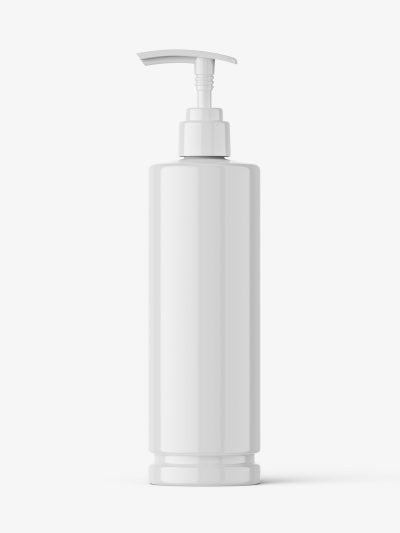 Cosmetic pump bottle mockup / glossy