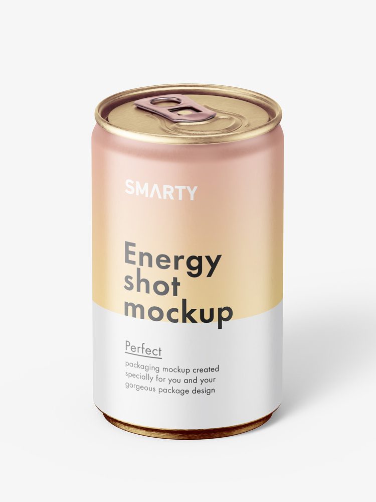 Energy shot can mockup / matt